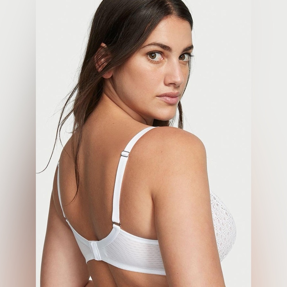 The Fabulous by Victoria's Secret Full Cup Bra, 36DDD, White Eyelet - Picture 3 of 11